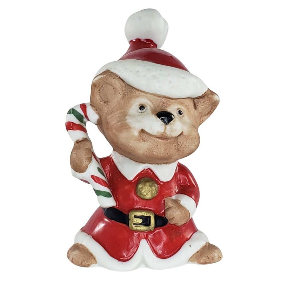 Homco Santa Claus Mouse Bear Figurine Christmas #5600 Vintage Made In Taiwan